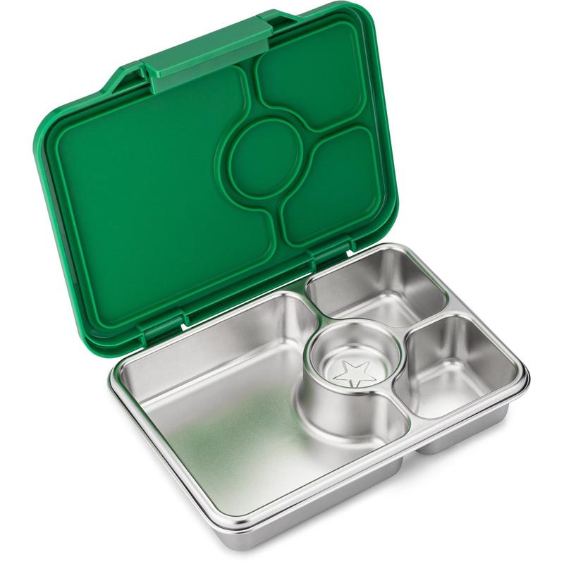 Yumbox Pomme Green Prt Stainless Steel 4-Sections
