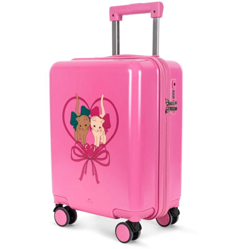 Konges Sljd Bow Kitty Pink Travel Suitcase