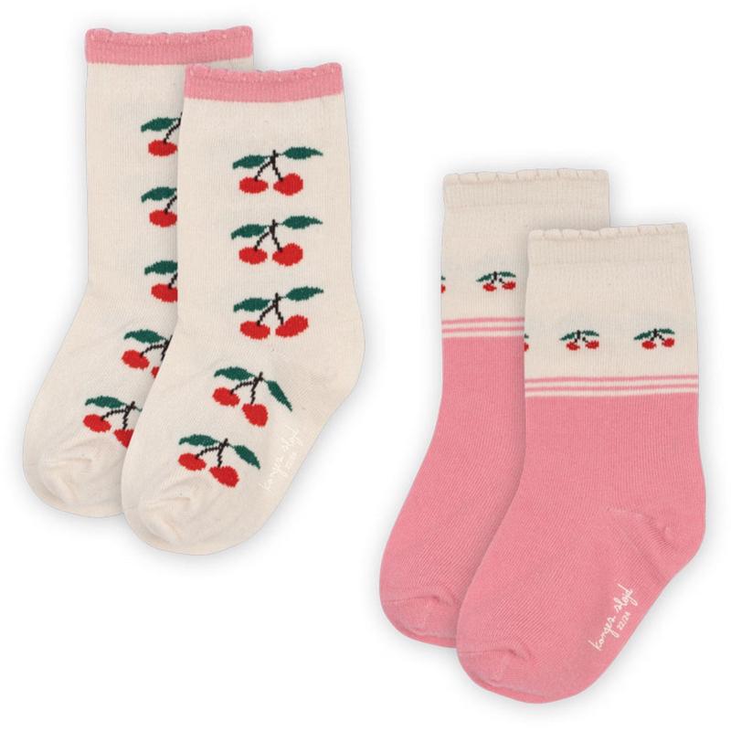 Konges Sljd Cherry Mix 2 Pack Jacquard Socks