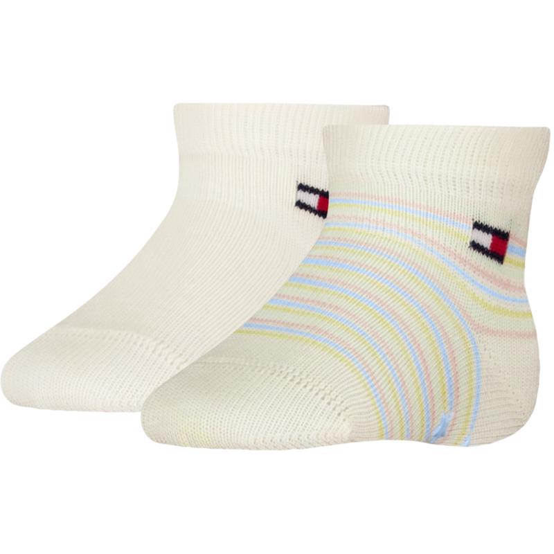 Tommy Hilfiger Pink Baby Socks 2-pack Breton Abs