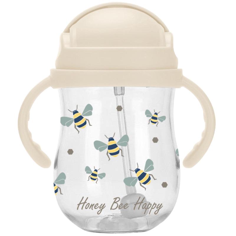 Vanilla COPENHAGEN Transparent Straw Bottle Tritan Honeybee 300 Ml