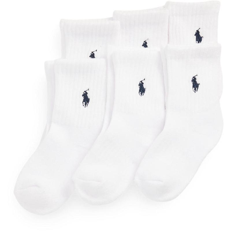 Polo Ralph Lauren White Boy Crew Sock 6-Pack