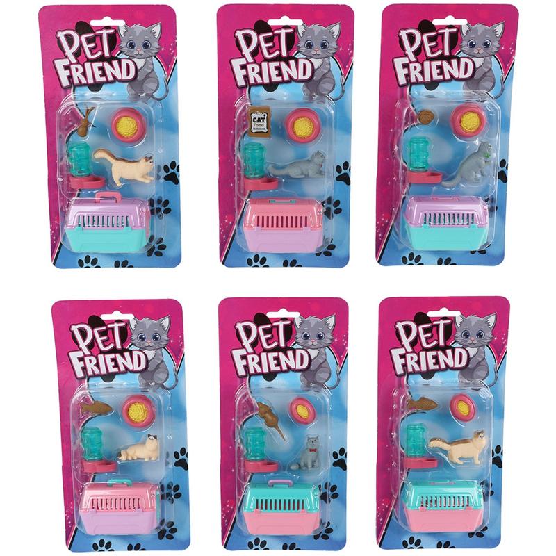 Pocket Money Cat And Travel Basket With Accessories Assorted