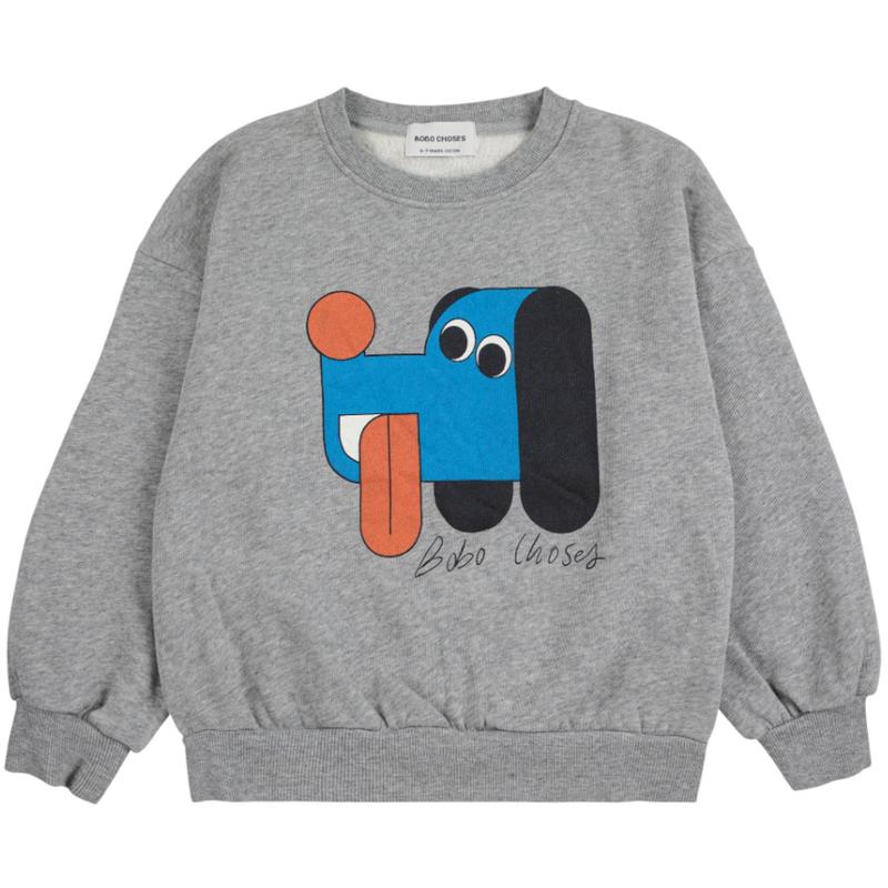 Bobo Choses Heather Grey Doggy Mate Sweatshirt