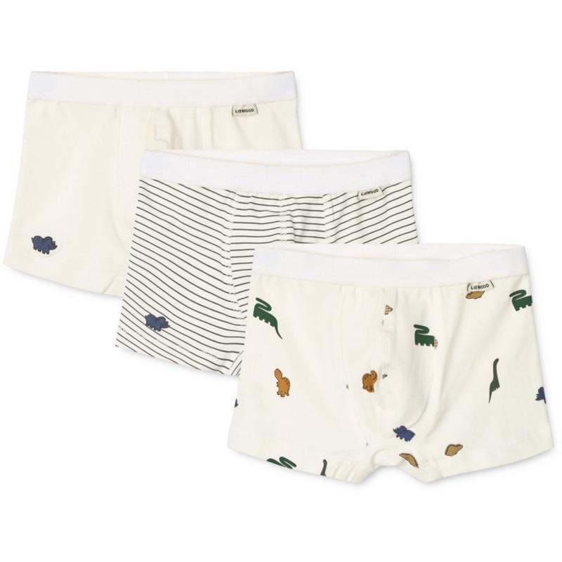 LIEWOOD Mini Dinosaurs Creme Mix Marvin Boxers 3-Pack
