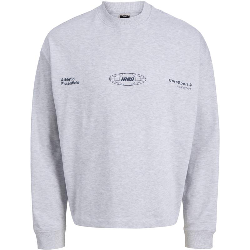 Jack & Jones Junior White Melange Jcosignal Sweat Crew Neck Jnr