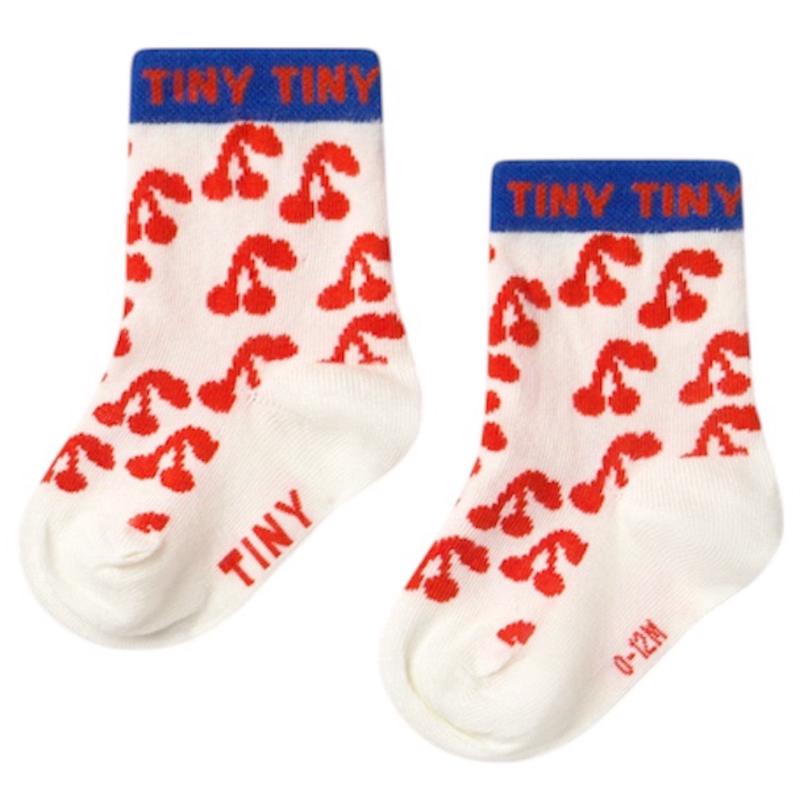 TinyCottons Off-White Cherries Medium Socks