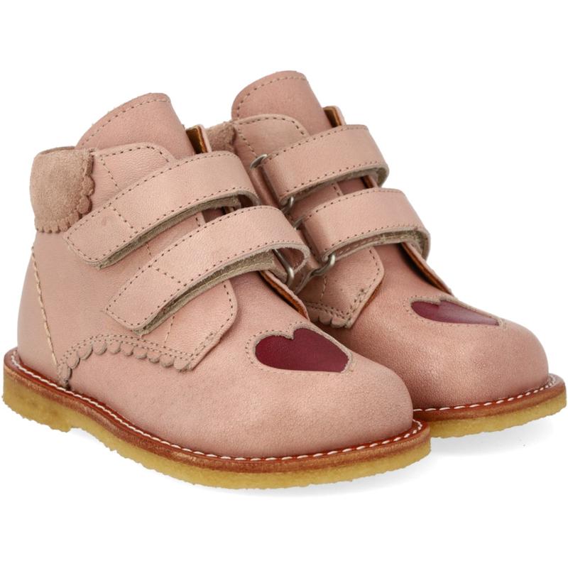 Angulus Rosebud/Berry Beginner shoes Med Udstanset Kontrasthjerte