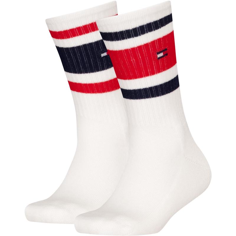 Tommy Hilfiger White Th Kids Sock 2P Sport Stripe