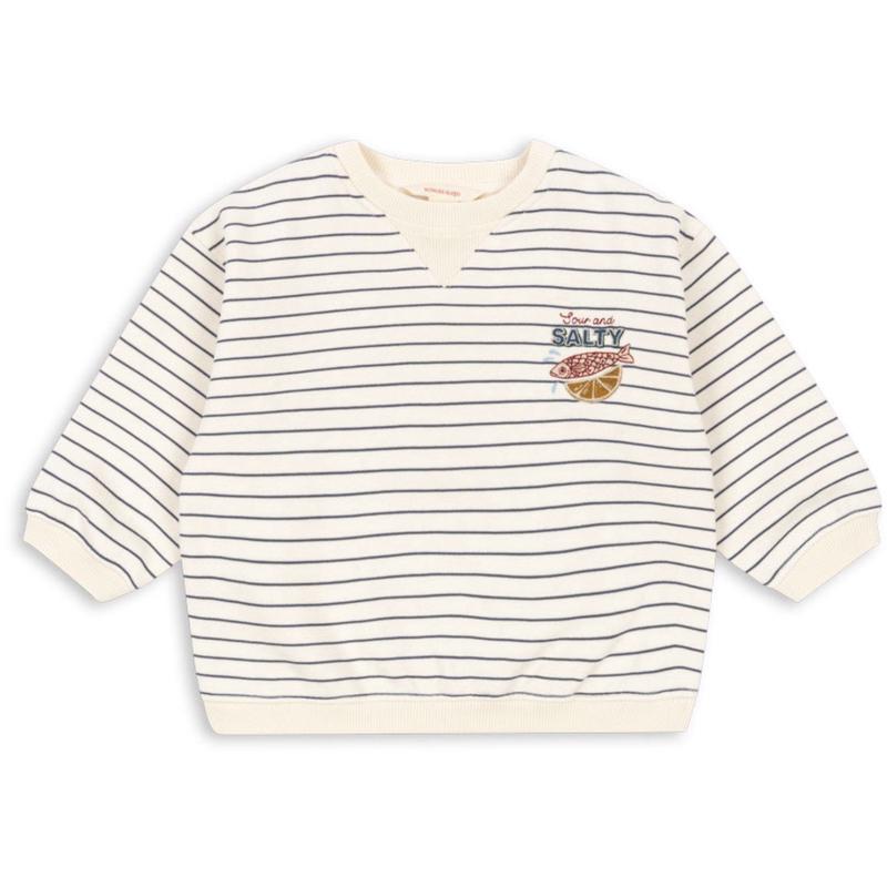 Konges Sljd Captains Blue/Antique White Amio Sweat Shirt Ocs