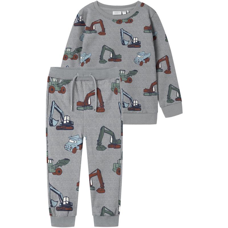 Name It Grey Melange Nmmnenean Ls Swe Bru Pb Set