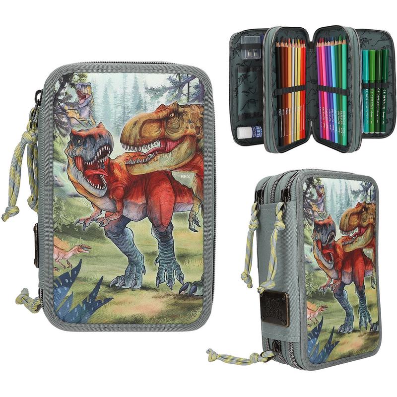Dino World Bite Triple Pencil Case