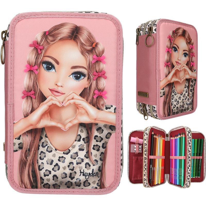 TOPModel Leoheart Triple Pencil Case With Bow