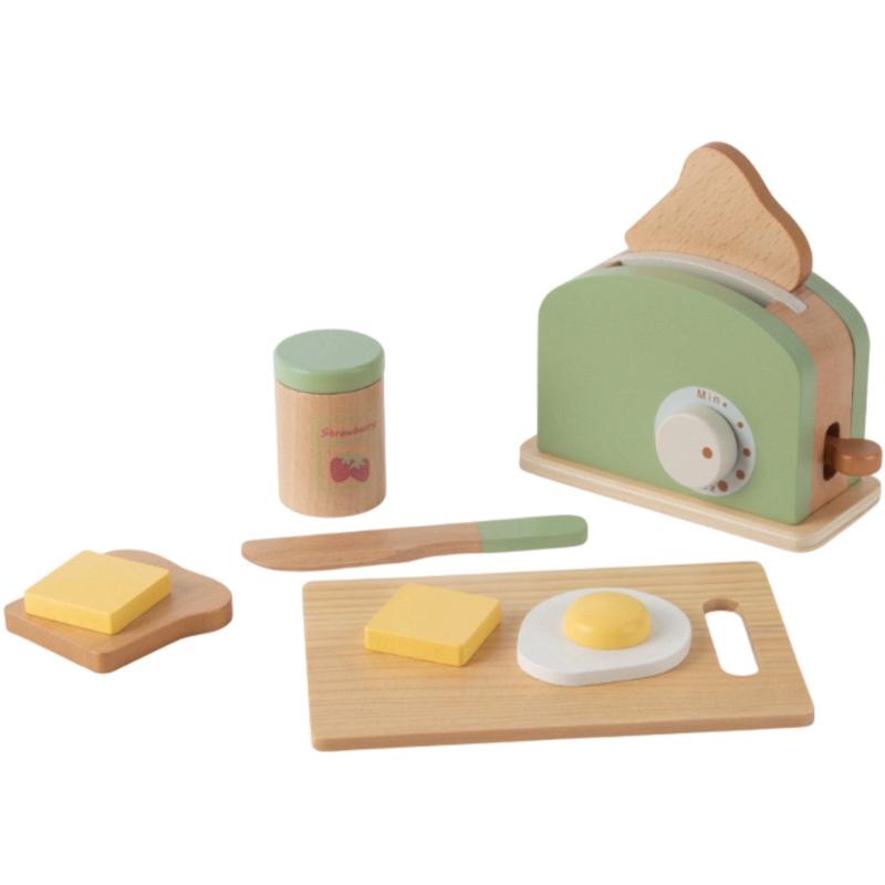 Dantoy Toaster-Set Wood In Gift Box 9 Pieces