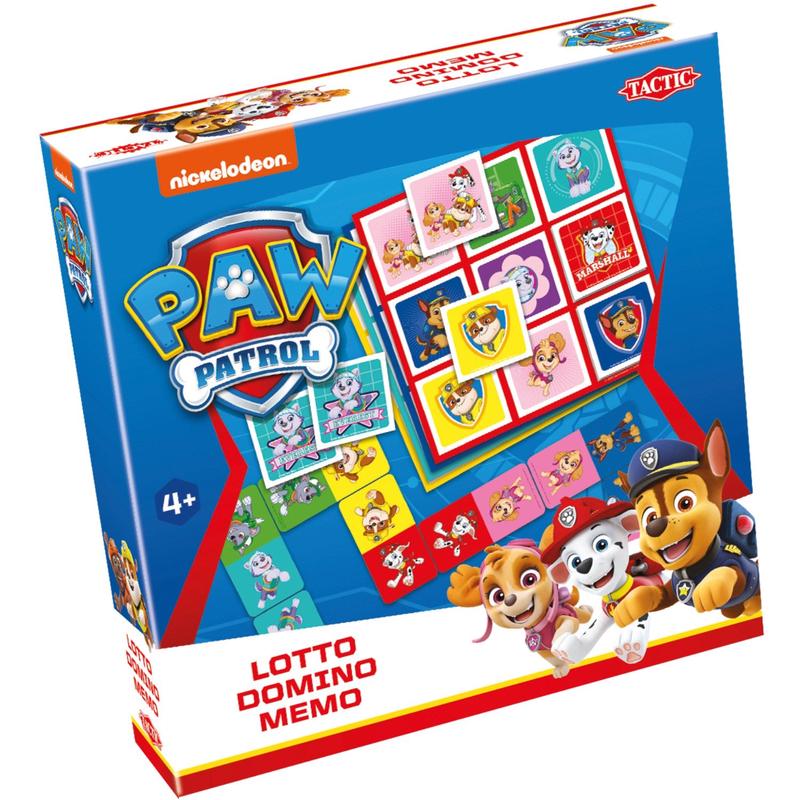 Tactic Games Paw Patrol 3 I 1 Memo, Lotto, Domino
