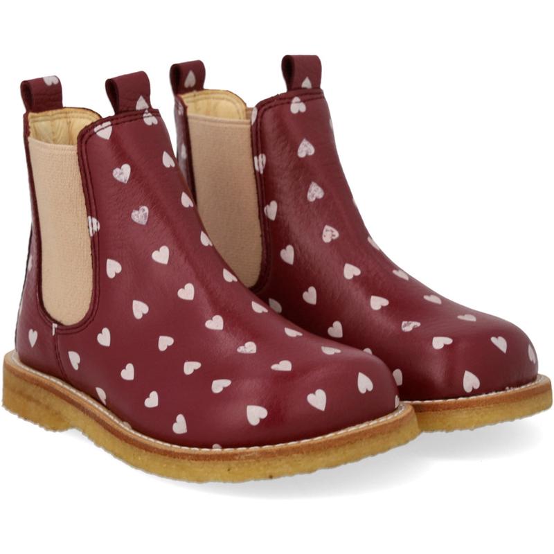 Angulus Berry Hearts/Rose Elastic Chelsea Printed Boot
