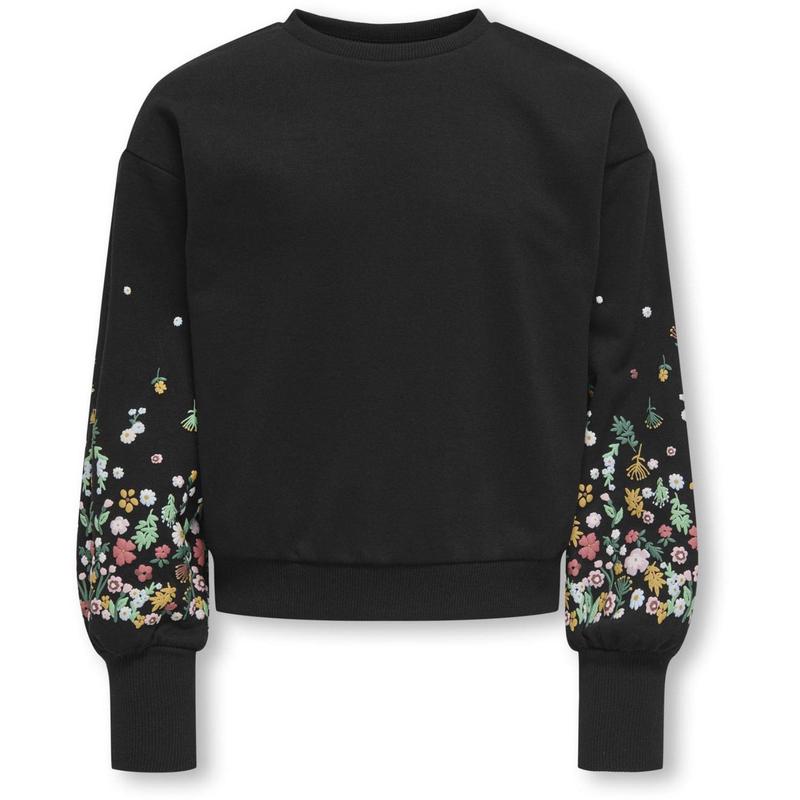 kids ONLY Black Sleeve Flower Kogbrooke L/S O-Neck Flower Swt Noos