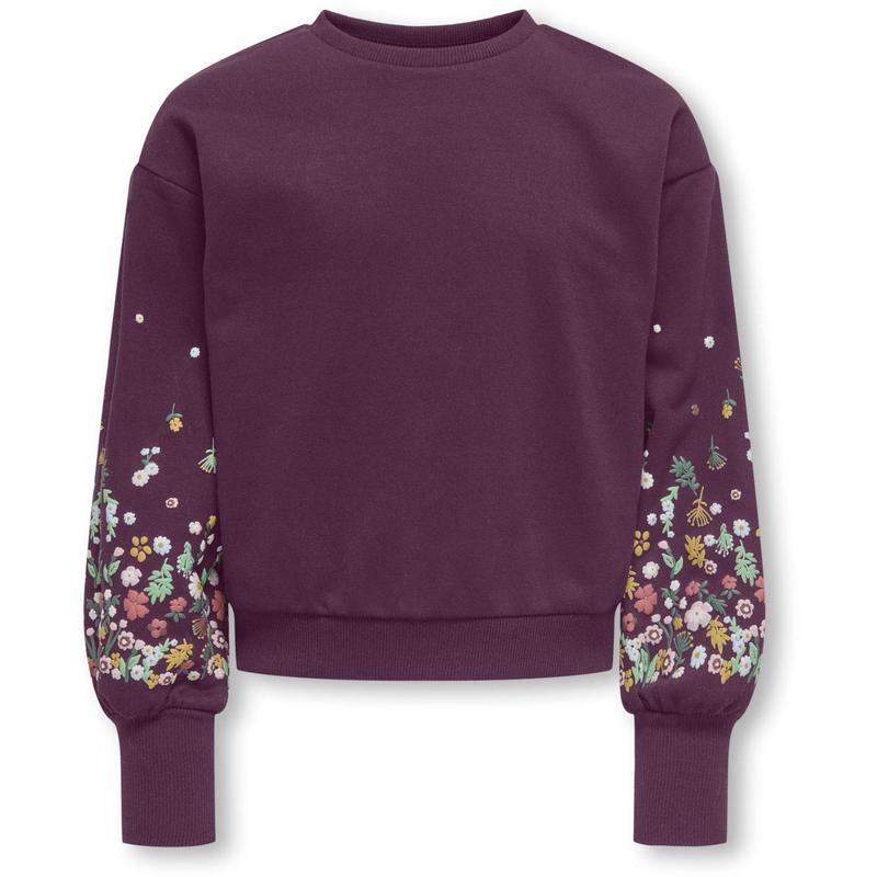 kids ONLY Mauve Wine Sleeve Flower Kogbrooke L/S O-Neck Flower Swt Noos