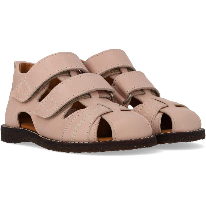 Angulus Rosebud Beginner Sandal Med Kontrast Hjertebroderi