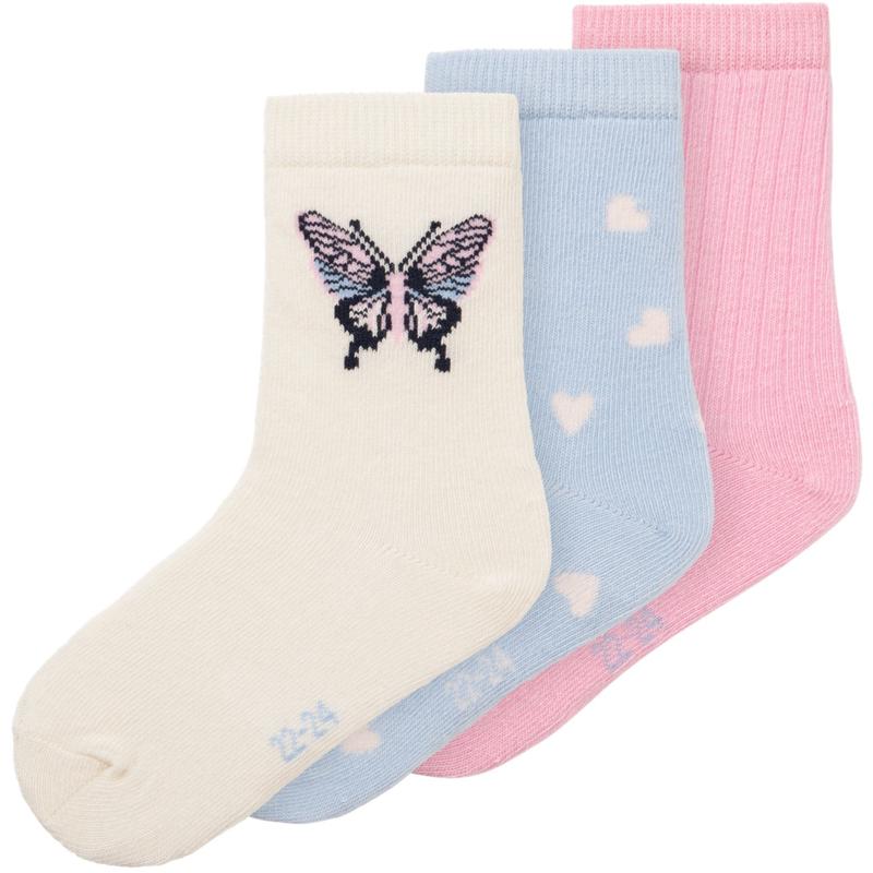 Name It Pink Frosting Serenity/Cloud Dancer Dorthea 3-Pack Socks