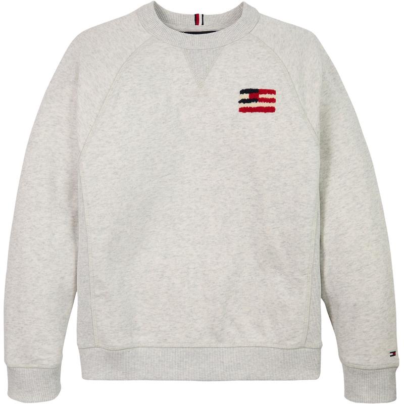 Tommy Hilfiger Snow White Heather Flag Relaxed Sweatshirt
