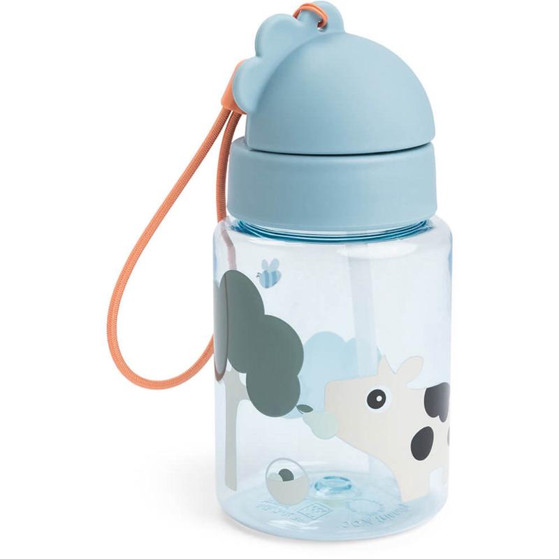 DonebyDeer Blue Water bottle w/straw Tiny farm