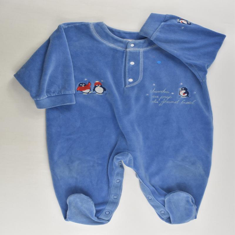 Absorba Size 0 (74 cm) Penguin Velour Romper