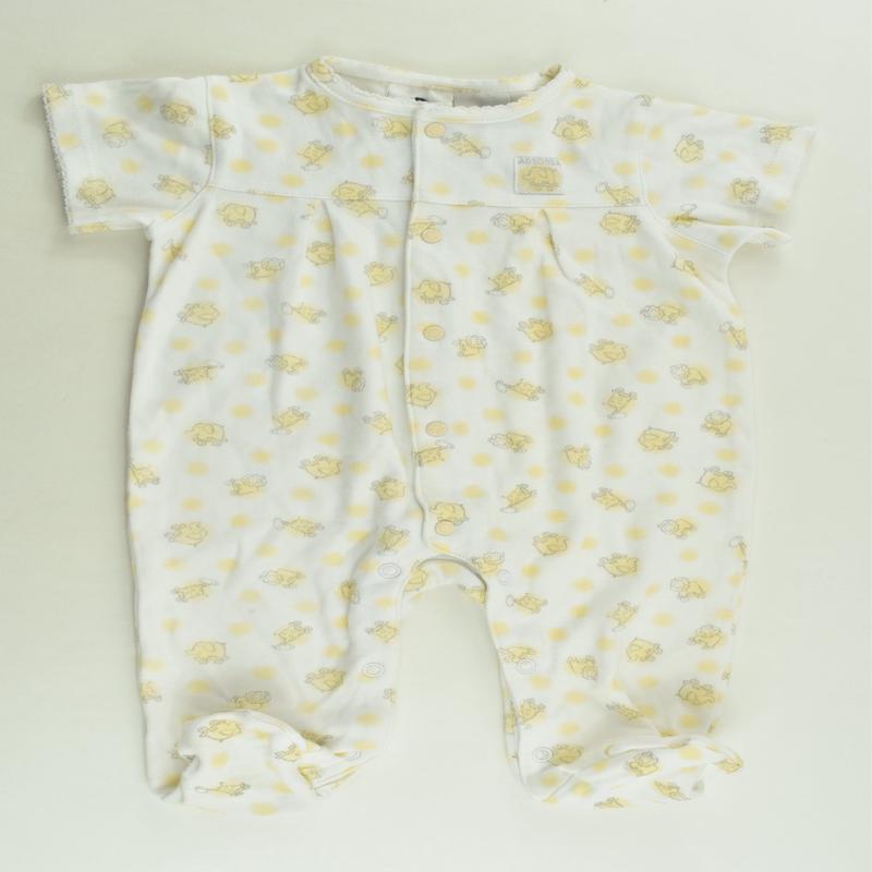Absorba Size 000 (3 months) Footed Romper