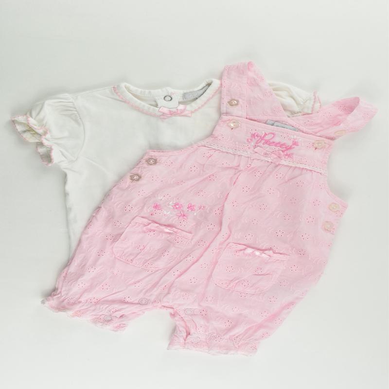 Zip Zap (Spain) Size 00 (6 months, 68 cm) Lace Short Overalls and T-shirt