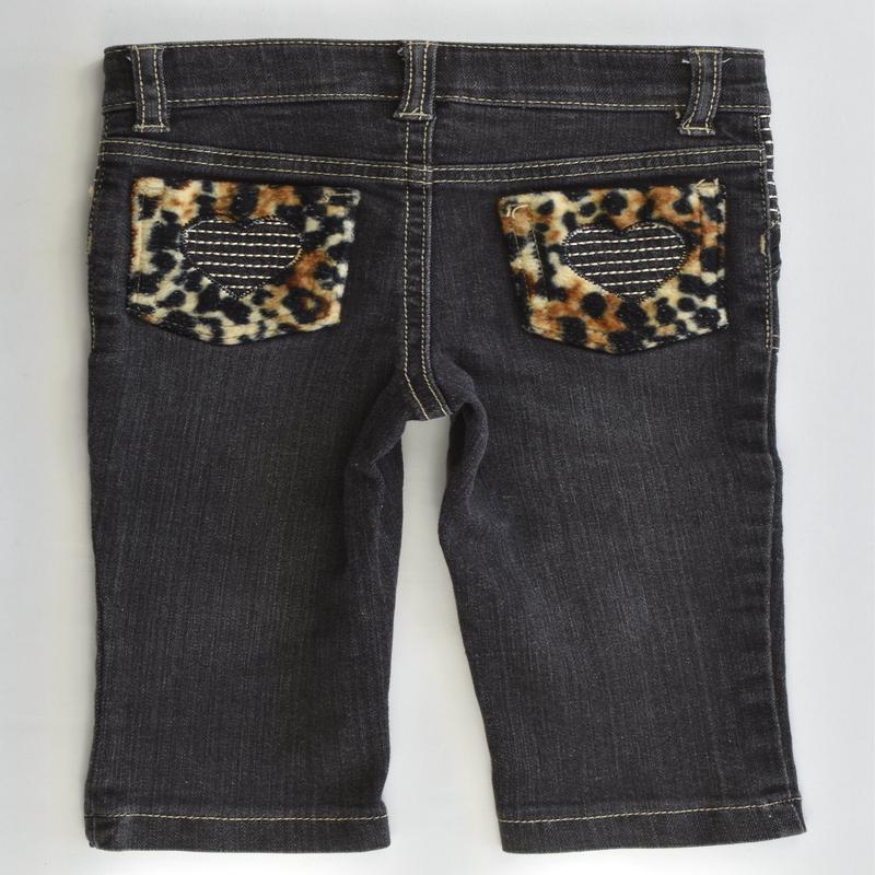 Amy Coe Size 12 months (0-1) Leopard Love Heart Pockets Stretchy Denim Pants
