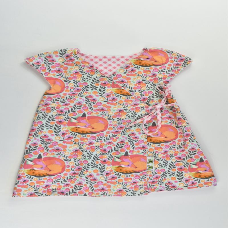 Ana Ara Size approx 0-1 Handmade Foxes/Checked Reversible Dress