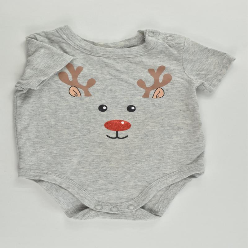 4Baby Size 000 Reindeer Christmas Bodysuit