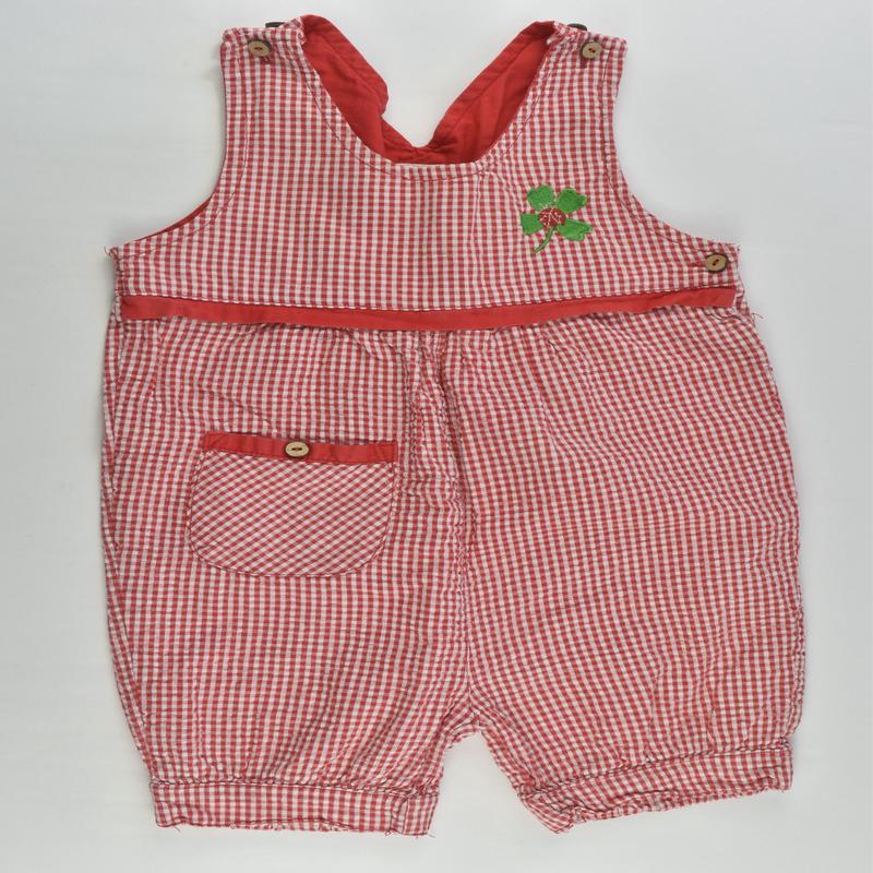 Alana Size 0-1 Checked Clover Short Romper
