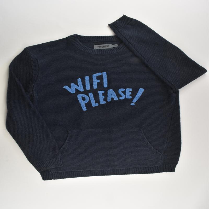 Pavement Size 12 'Wifi Please' Knitted Jumper