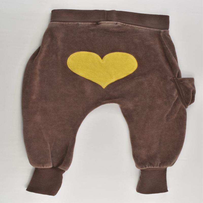 Me&i Size 0/1 (74/80 cm) Love Heart Bottom Velour Pants