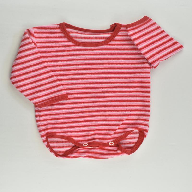 NEW Ompelimo Olivia Size 00 (60 cm) Striped Terry Bodysuit